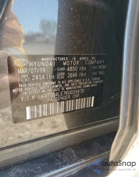 2019 Genesis G70 Prestige из США, поврежденный, VIN KMTG34LE7KU039878